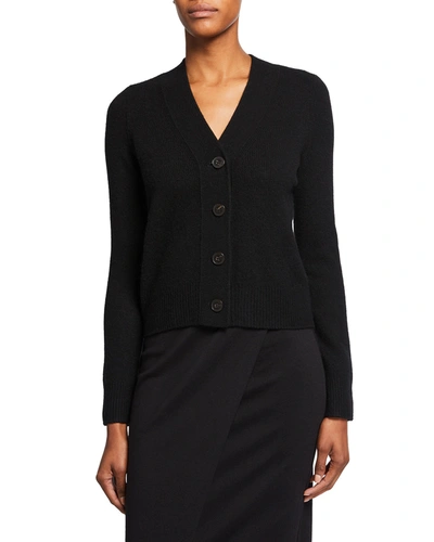 Vince Women's Button-front Wool-blend Cardigan In Black