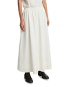 The Row Lili Pleated Cotton-poplin Maxi Skirt In Optic White