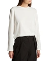 The Row Crew Neck Cotton Long Sleeve T-shirt In White