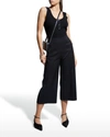 Milly Presley Cropped Twill Pants In Black