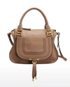 Chloé Marcie Medium Textured-leather Tote In Desert Taupe
