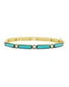 Freida Rothman Fredia Rothman Color Theory Baguette Bangle Bracelet In Turquoise