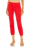 Nili Lotan Cropped Military Pant In Sunfaded Red