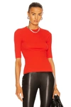 ROSETTA GETTY CROPPED SLEEVE T SHIRT,ROGT-WS54