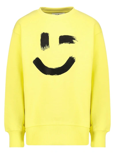 Molo Teen Graphic-print Crew Neck Sweatshirt In 黄色