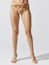 Simkhai Bailee Floral Print High Cut Bikini Bottom In 70's Floral Print
