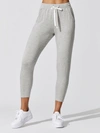 Splits59 Reena 7/8 Fleece Sweatpant - Heather Grey/off White - Size L In Heather Grey,off White