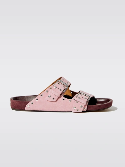 Isabel Marant Lennyon Studded Flat Sandals In Pink