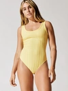 JONATHAN SIMKHAI STANDARD IRENE COMPACT RIB U-NECK BODYSUIT