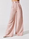 MATTHEW BRUCH WIDE LEG PLEATED PANT - DUSTY ROSE MELANGE LINEN - SIZE 4