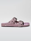 Isabel Marant Lennyo Studded Suede Slide Sandals In Rosewood