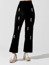 PATBO BEADED VELVET PANT - BLACK - SIZE M