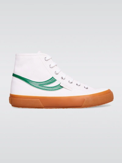 Superga 2295 Swallow Tail Sneaker In White,green