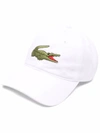 Lacoste Unisex Contrast Strap And Oversized Crocodile Cotton Cap - One Size In White