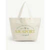 SPORTY AND RICH WOMENS NATURAL WIMBLEDON GRAPHIC-PRINT CANVAS TOTE BAG,R03757493