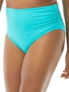 Coco Reef Classic Solid Fold-over High-waist Bikini Bottom In Aqua