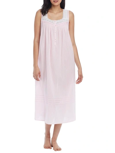 Eileen West Cotton Bliss Dobby Ballet Woven Nightgown In Rose
