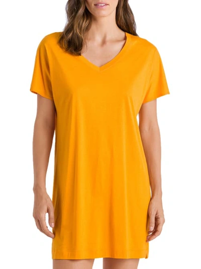 Hanro Laura Big Shirt Modal Lounge Top In Sunny