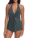 Magicsuit Theresa Plunge One-piece Romper In Military