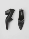 BURBERRY LEATHER HEELED LOAFERS