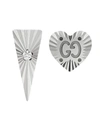 GUCCI 18KT WHITE GOLD AND DIAMOND ASYMMETRIC STUD EARRINGS