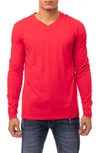 X-ray V-neck Long Sleeve T-shirt In Racer Red