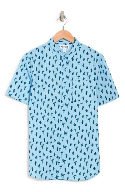 Abound Mini Print Regular Fit Shirt In Blue Skyway Cacti Prt