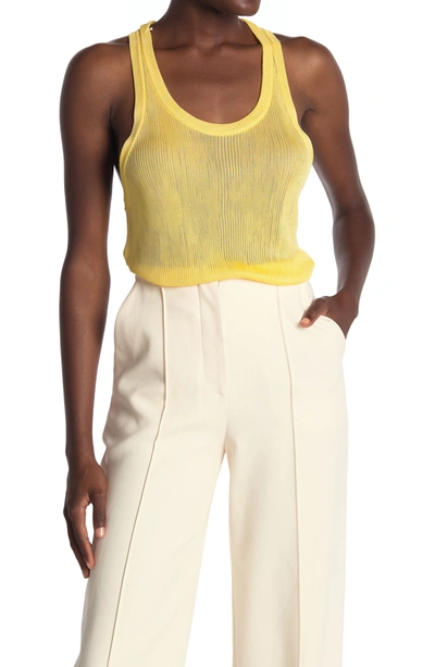 Red Valentino Sheer Knit Tank In Giallo