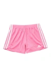 Adidas Originals Kids' 3 Stripe Shorts In Screaming Pink W White