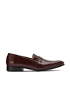 MALONE SOULIERS MILES BURGUNDY LEATHER LOAFERS,4620188614759