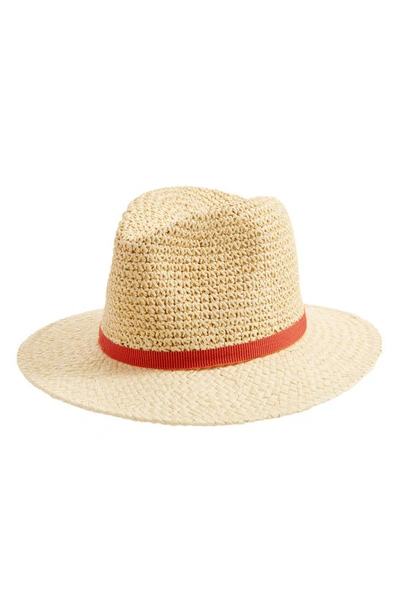 Treasure & Bond Mixed Weave Panama Hat In Natural Combo