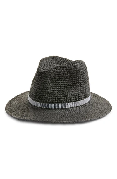 Treasure & Bond Mixed Weave Panama Hat In Black Combo