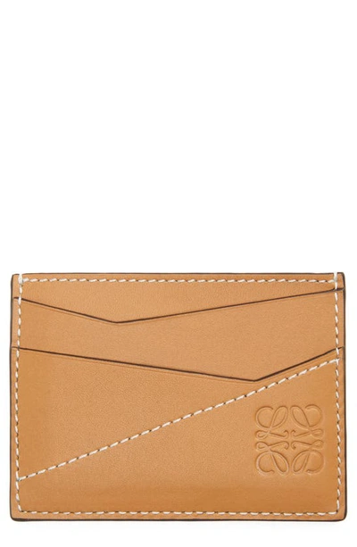Loewe Puzzle Stitches Plain Cardholder In Smooth Calfskin In Nude & Neutrals