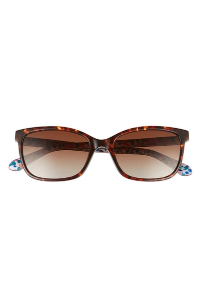Kate Spade Saturday Tabitha 53mm Polarized Rectangular Sunglasses In Havana / Brown Polarized