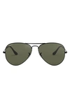 Ray Ban Original 58mm Aviator Sunglasses In Legend Gold/ Purple