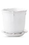 Juliska Berry & Thread Whitewash 2-piece Planter & Saucer Set In Whitewash