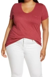 Caslonr Caslon Rounded V-neck Tee In Red Earth