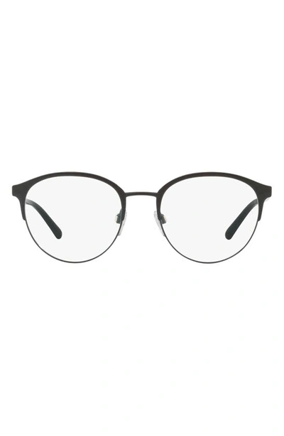 Burberry Phantos 51mm Round Reading Glasses In Matte Black