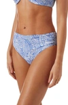 Melissa Odabash Womens Azzurro Bel Air Floral-print Mid-rise Bikini Bottoms 6 In Azzurro