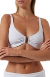 Melissa Odabash Bel Air Embellished Ribbed Underwired Bikini Top In White Ribbed