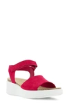 Ecco Corksphere(tm) Flowt Wedge Cork Sandal In Dahlia