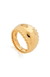 Monica Vinader Gold Plated Vermeil Silver Deia Beaded Ring In Yellow Gold