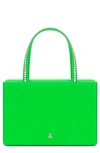 Amina Muaddi Neon Green Gilda Super-mini Leather Top-handle Bag