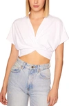 Susana Monaco Twist Front Dolman Sleeve Crop Top In Sugar
