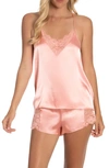 In Bloom By Jonquil Grace Short Satin Pajamas In Soft Coral
