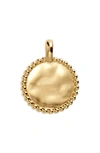 Monica Vinader Deia Beaded Disc Pendant Charm In 18ct Gold Vermeil/st Silver