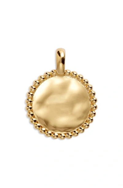 Monica Vinader Deia Beaded Disc Pendant Charm In 18ct Gold Vermeil/st Silver