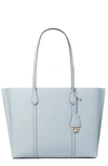 Tory Burch Perry Triple Compartment Leather Tote In Icicle