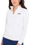 Vineyard Vines Pop Terry Quarter Zip Shirt In White Cap