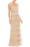 Mac Duggal Womens Embellished Formal Evening Dress In Nude